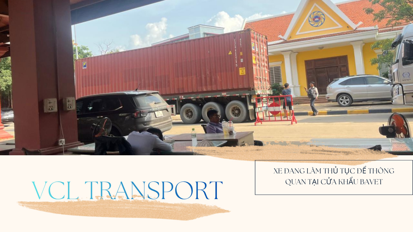 Xe hàng vận chuyển đang làm thủ tục thông quan tại cửa khẩu Bavet campuchia