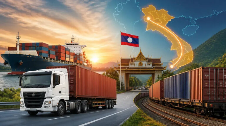 Vận chuyển container đi Lào trọn gói, uy tín