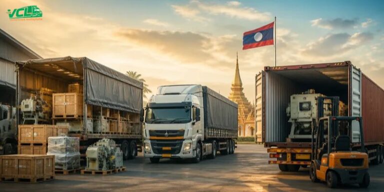 Vận chuyển hàng dự án đi Lào an toàn, đúng tiến độ