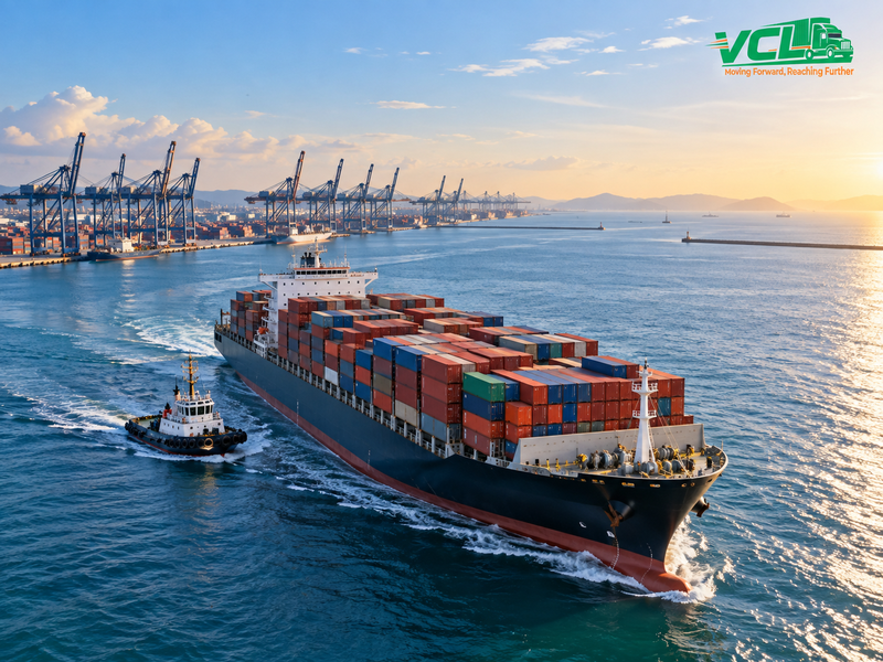 Nhân viên tư vấn phương án tuyến đường biển cho khách hàng
