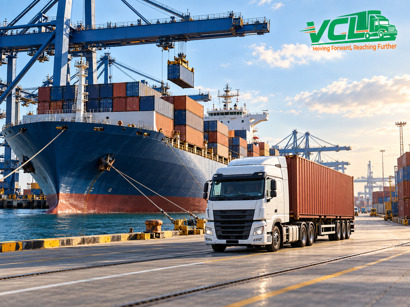 Dịch vụ vận tải đa phương thức kết nối đường bộ và đường biển trong một hành trình